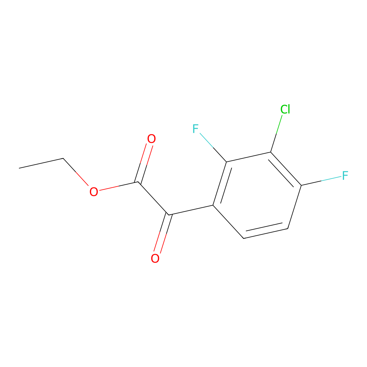 Ethyl 2-(3-chloro-2,4-difluorophenyl)-2-oxoacetate molecular structure, CAS 157373-02-9