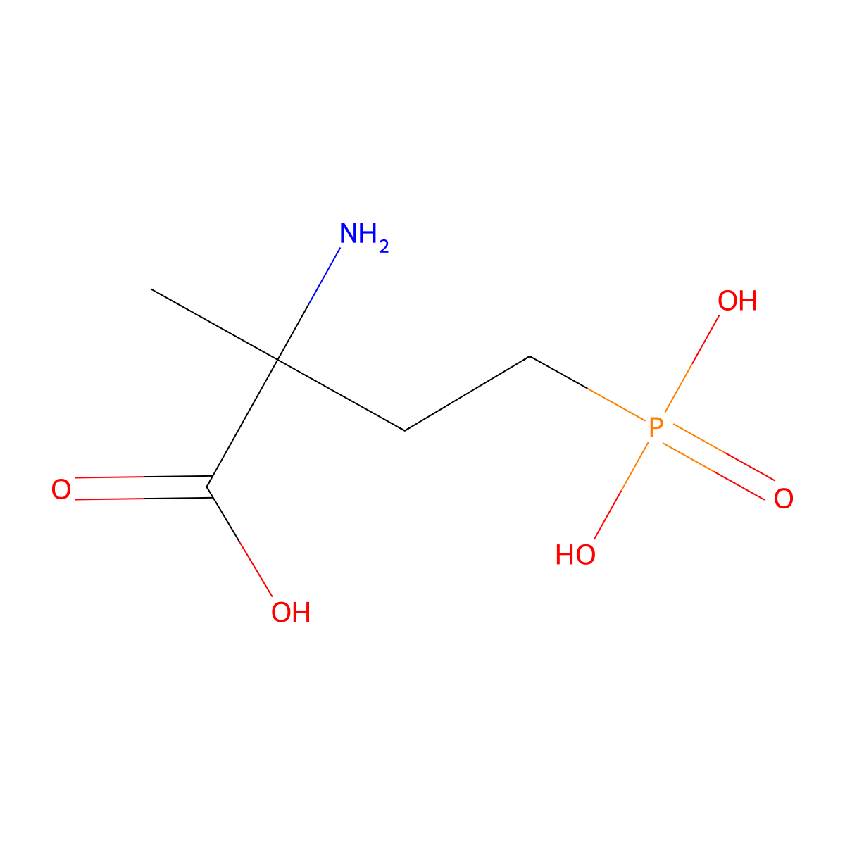 (S)-2-Amino-2-methyl-4-phosphonobutanoic acid molecular structure, CAS 157381-42-5