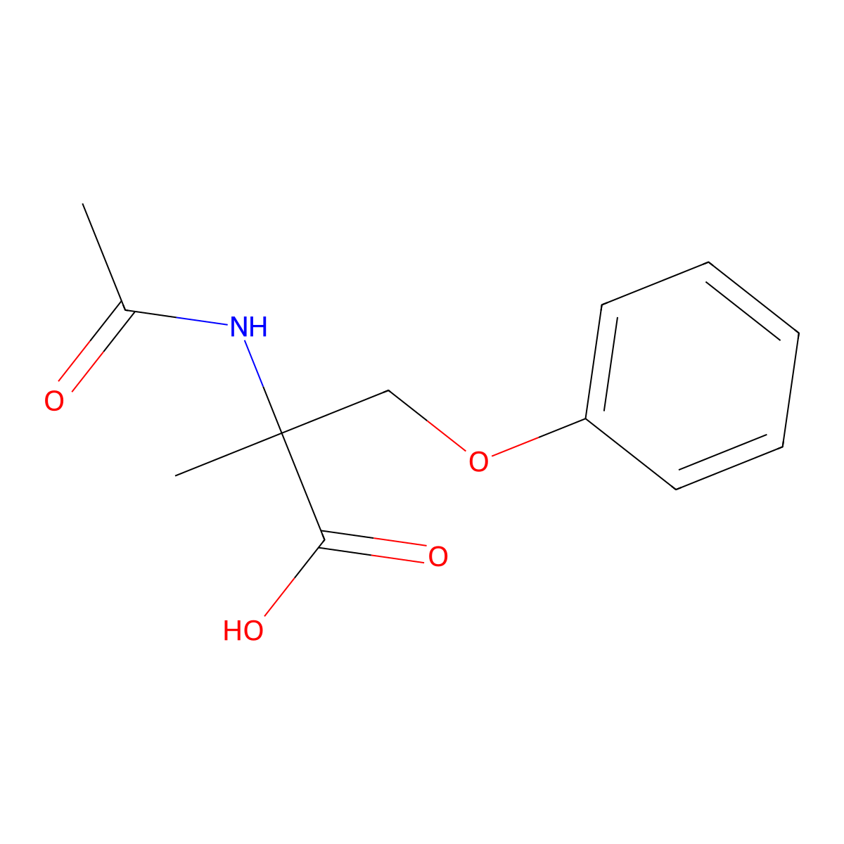 2-Acetamido-2-methyl-3-phenoxypropanoic acid molecular structure, CAS 1573933-47-7