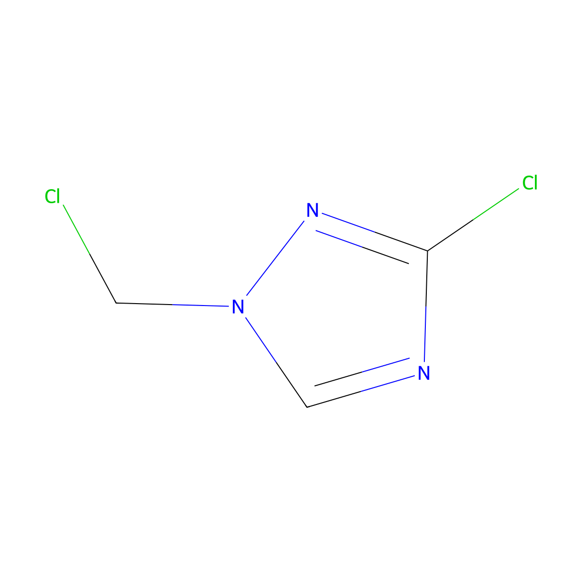 3-chloro-1-(chloromethyl)-1H-1,2,4-triazole molecular structure, CAS 157395-52-3
