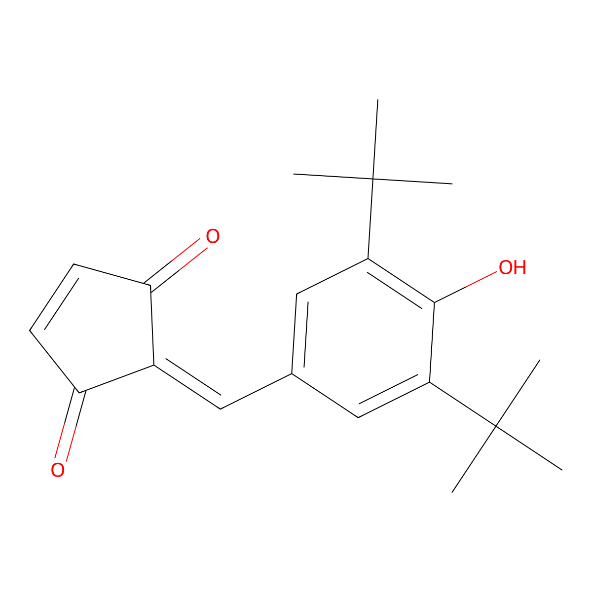 2-((3,5-di-tert-Butyl-4-hydroxyphenyl)-methylene)-4-cyclopentene-1,3-dione molecular structure, CAS 157397-06-3