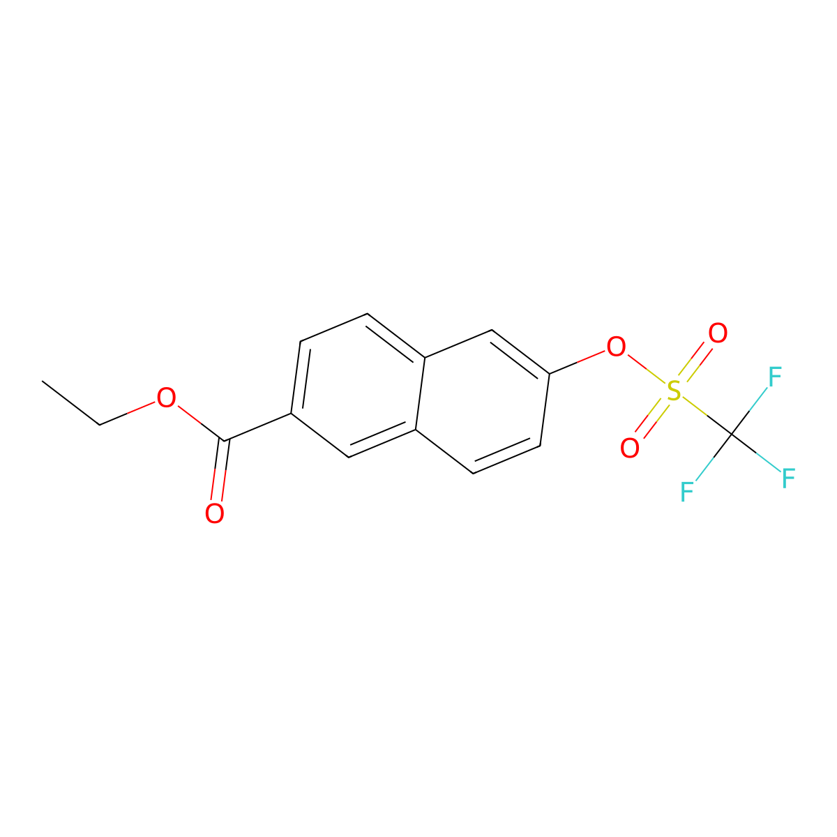 Ethyl 6-(((trifluoromethyl)sulfonyl)oxy)-2-naphthoate molecular structure, CAS 157400-20-9