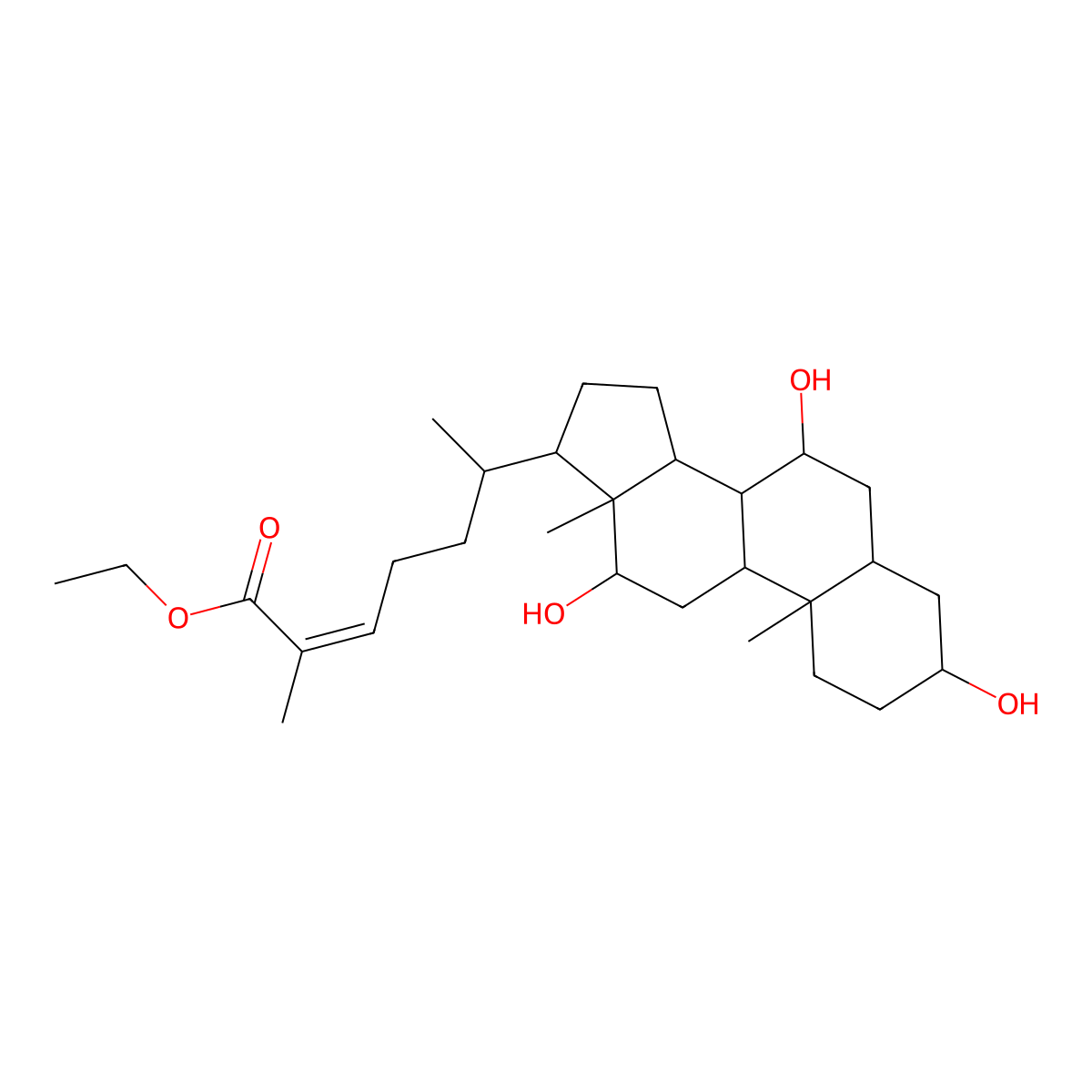 (3Alpha,5Beta,7Alpha,12Alpha)-3,7,12-Trihydroxy-cholest-24-en-26-oic Acid Ethyl Ester molecular structure, CAS 157401-01-9