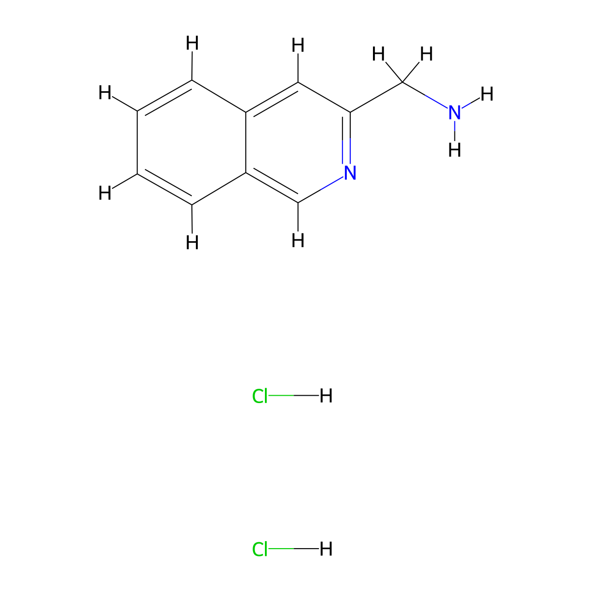 Isoquinolin-3-ylmethanamine dihydrochloride molecular structure, CAS 157405-77-1