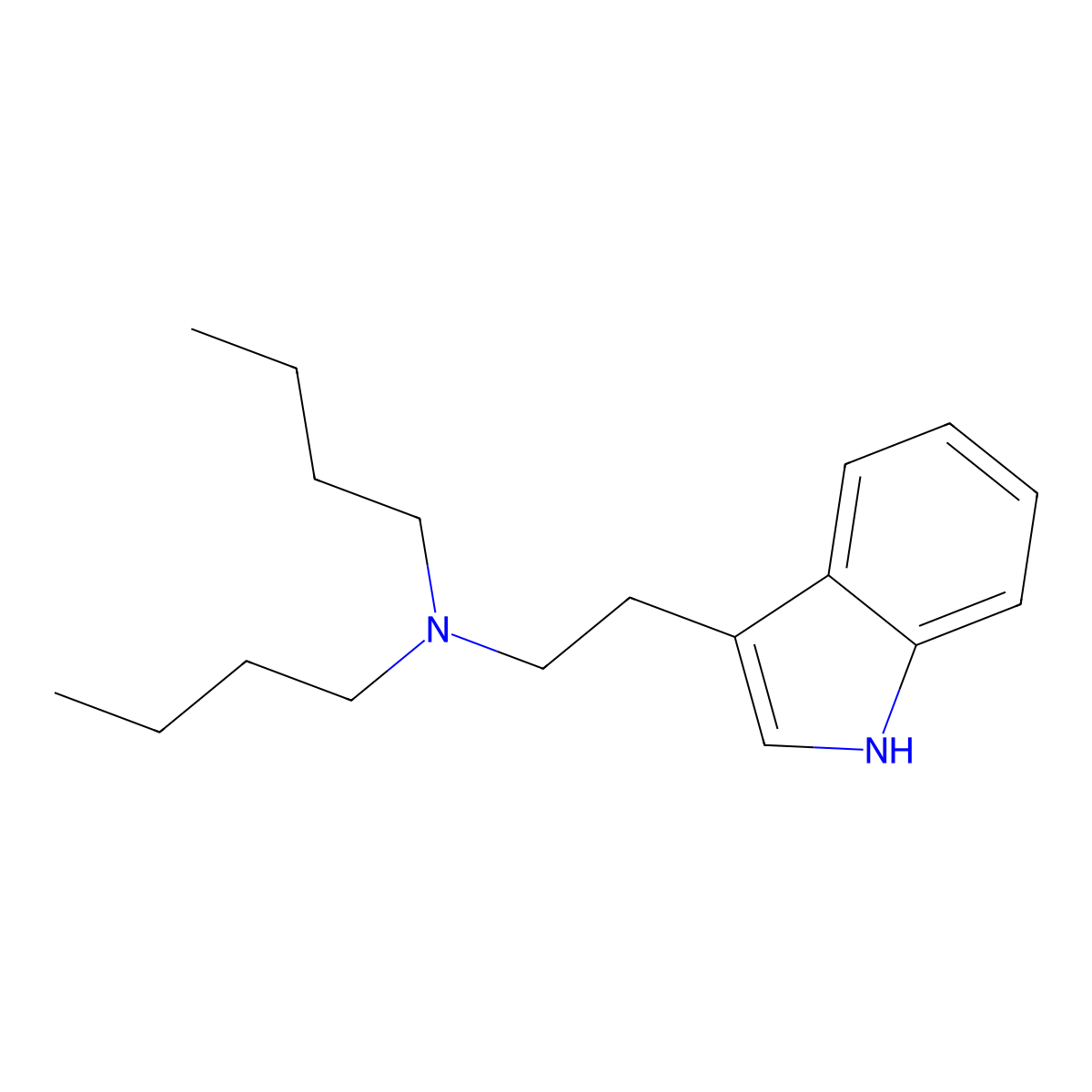 Dibutyltryptamine molecular structure, CAS 15741-77-2
