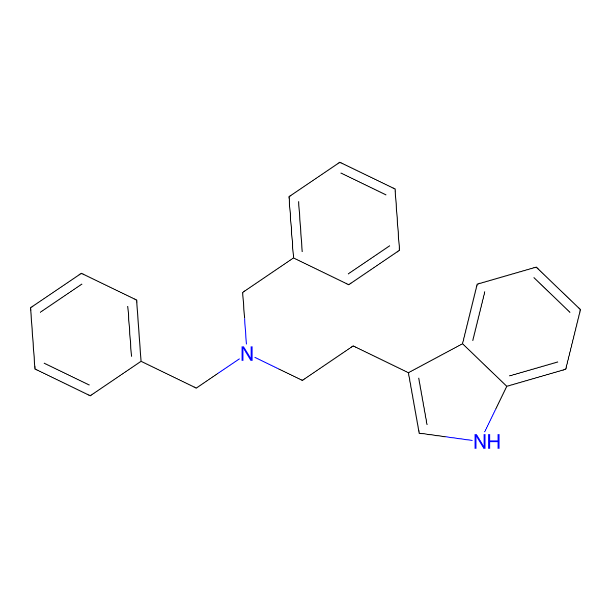 1H-Indole-3-ethanamine, N,N-bis(phenylmethyl)- molecular structure, CAS 15741-80-7