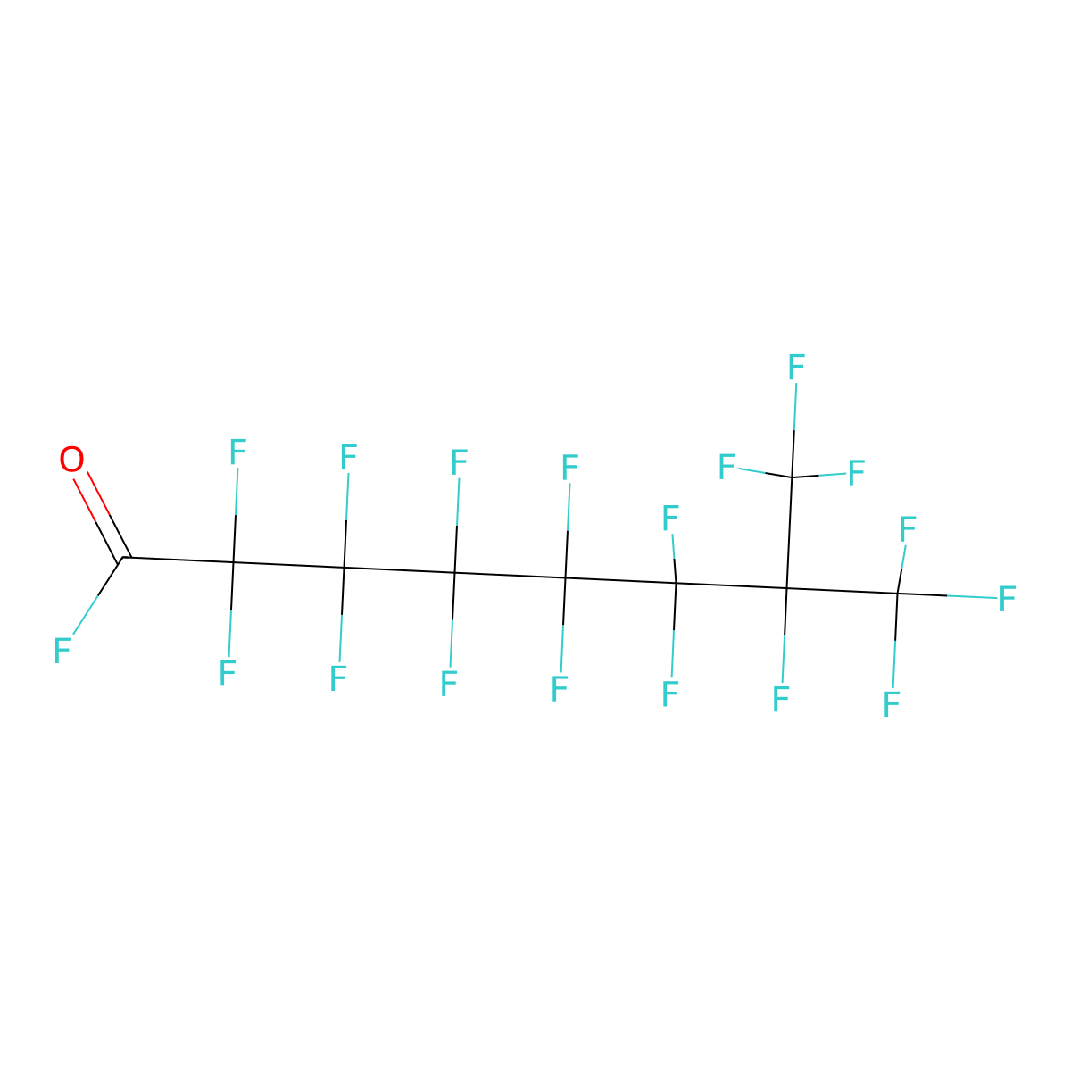 Octanoyl fluoride, 2,2,3,3,4,4,5,5,6,6,7,8,8,8-tetradecafluoro-7-(trifluoromethyl)- molecular structure, CAS 15742-62-8
