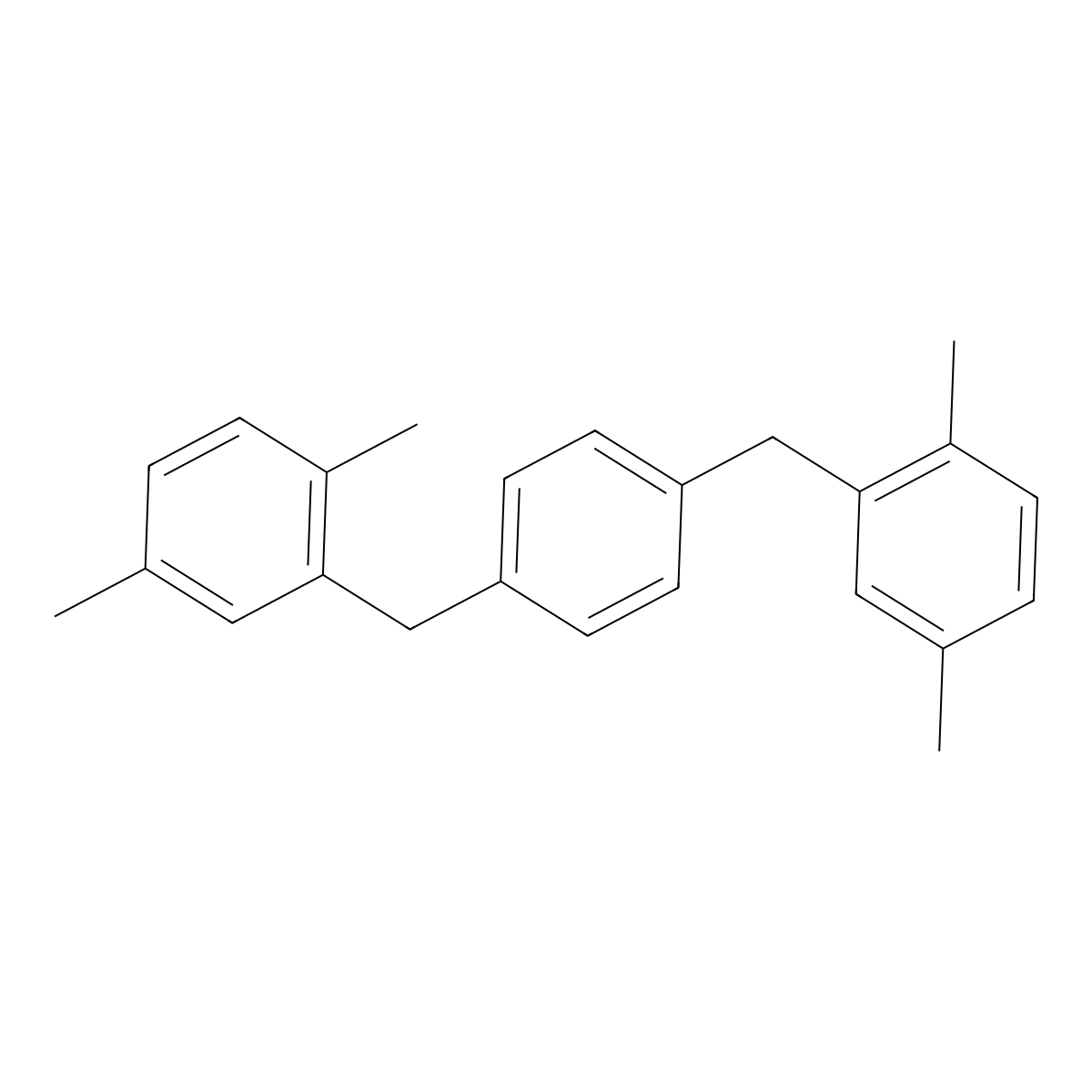 1,4-Bis[(2,5-dimethylphenyl)methyl]benzene molecular structure, CAS 15742-68-4