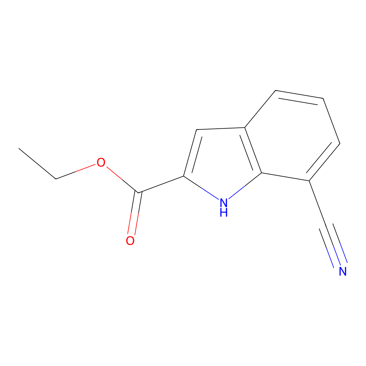 Ethyl 7-cyano-1H-indole-2-carboxylate molecular structure, CAS 157422-70-3