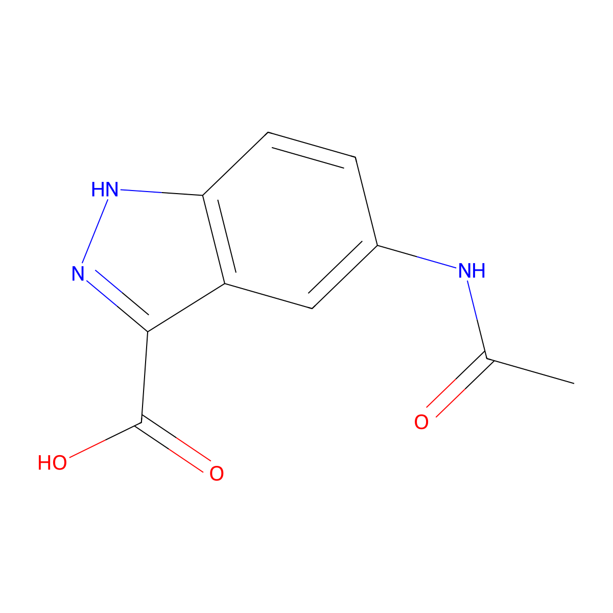 5-Acetamido-1H-indazole-3-carboxylic acid molecular structure, CAS 1574248-36-4