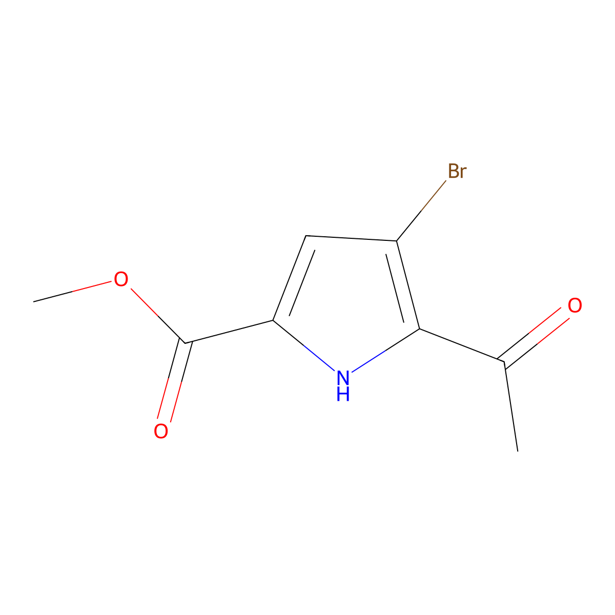 methyl 5-acetyl-4-bromo-1H-pyrrole-2-carboxylate molecular structure, CAS 157425-54-2
