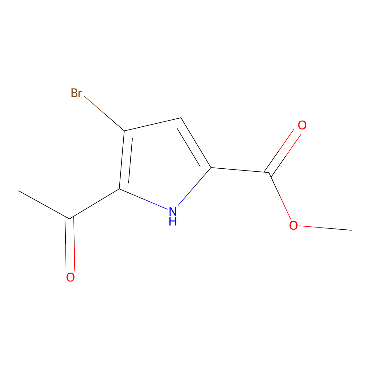 methyl 5-acetyl-4-bromo-1H-pyrrole-2-carboxylate molecular structure, CAS 157425-54-2