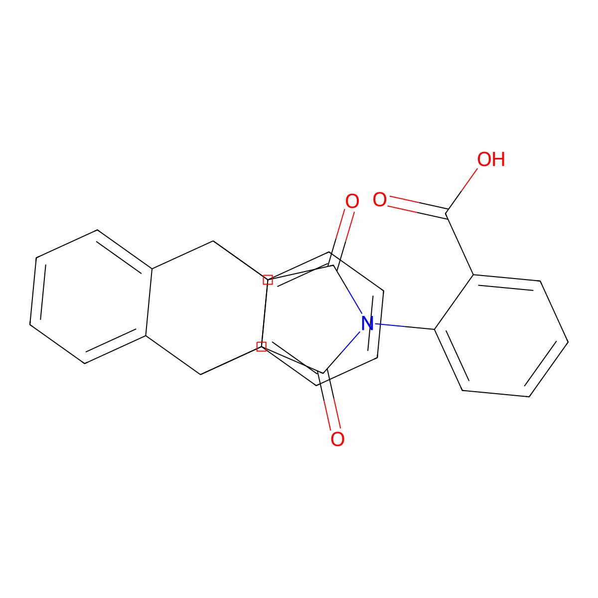 2-(16,18-Dioxo-17-azapentacyclo[6.6.5.0~2,7~.0~9,14~.0~15,19~]nonadeca-2,4,6,9,11,13-hexaen-17-yl)benzoic acid molecular structure, CAS 157428-39-2