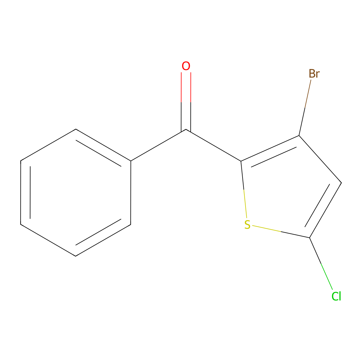 (3-Bromo-5-chloro-2-thienyl)phenylmethanone molecular structure, CAS 157428-50-7