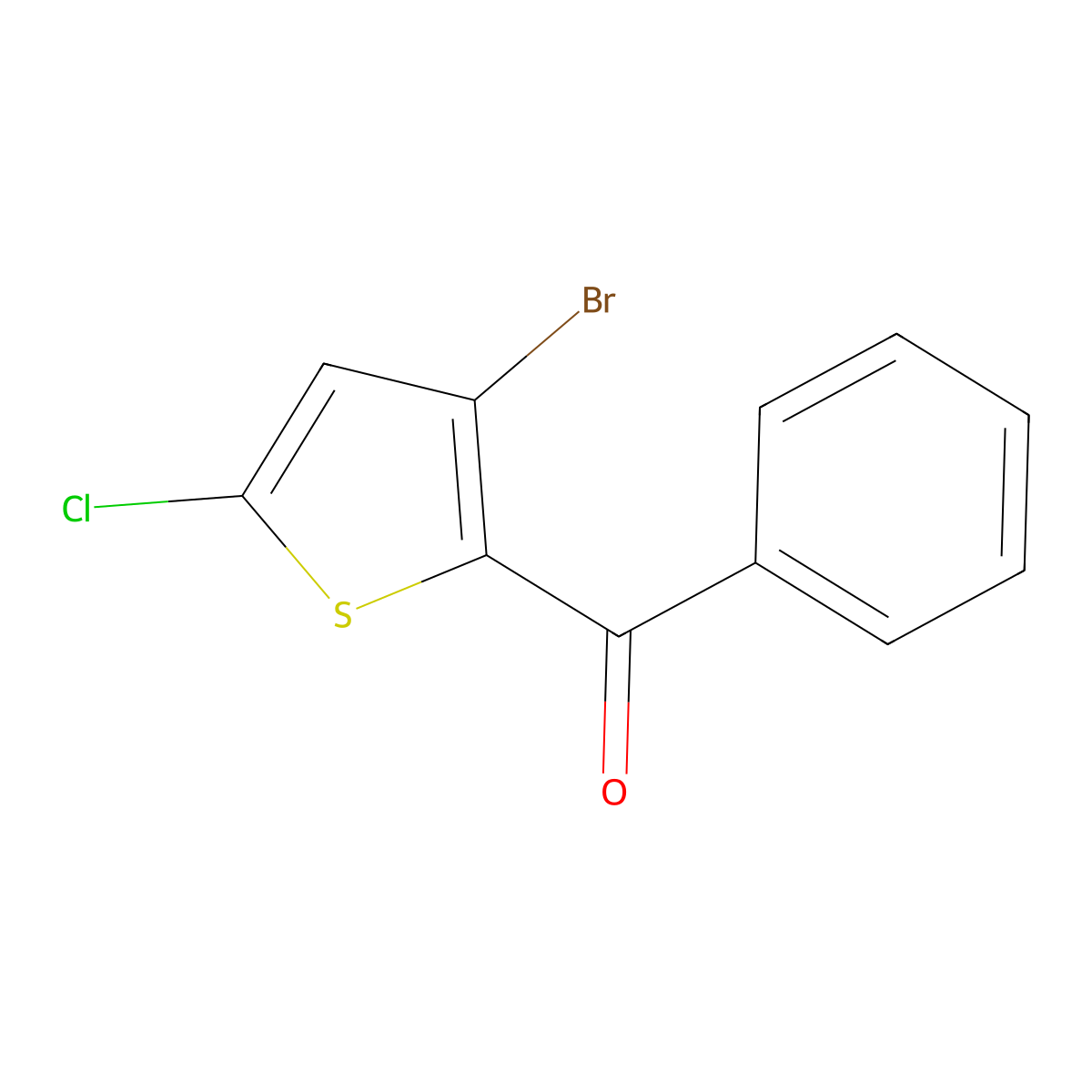 (3-Bromo-5-chloro-2-thienyl)phenylmethanone molecular structure, CAS 157428-50-7