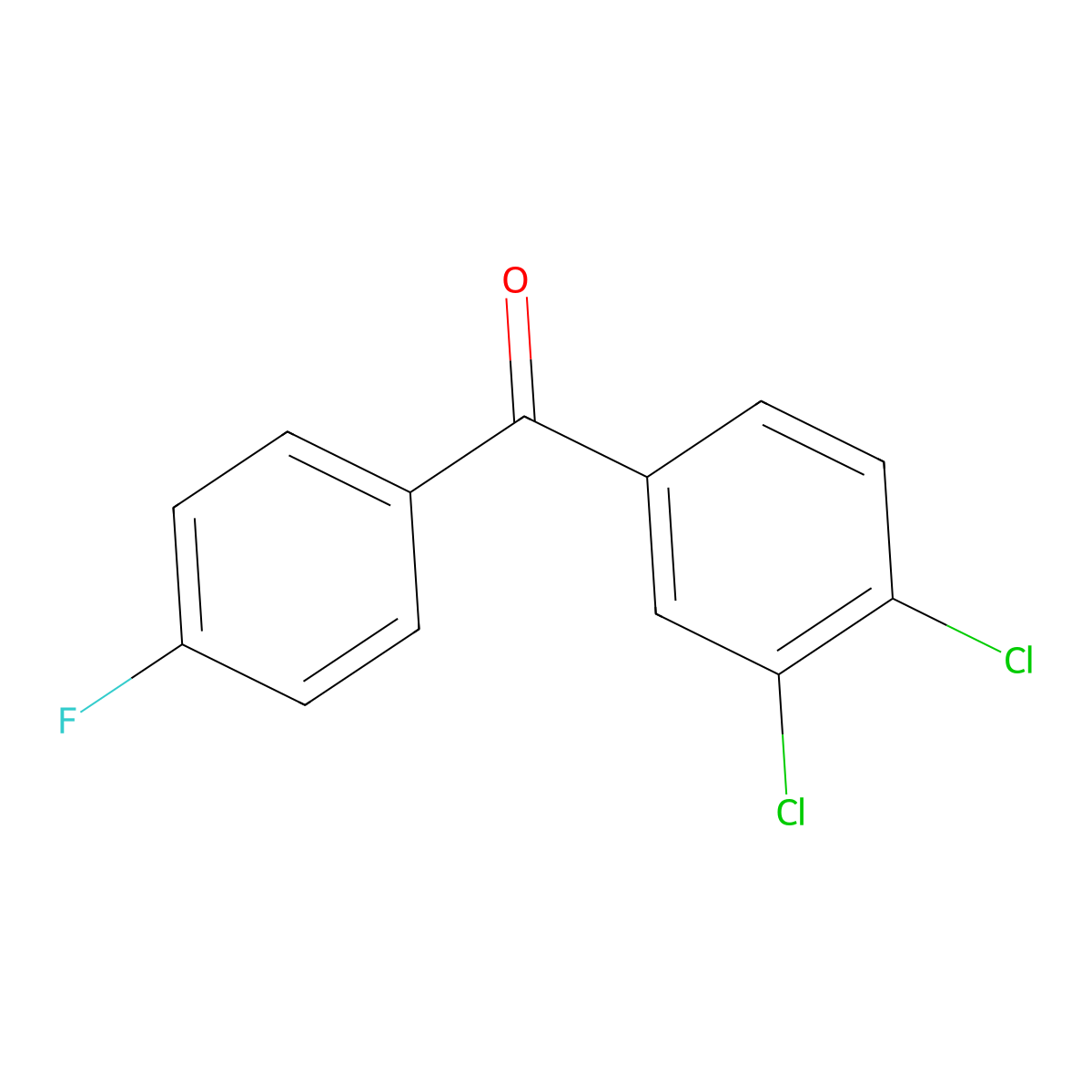 3,4-Dichloro-4'-fluorobenzophenone molecular structure, CAS 157428-51-8