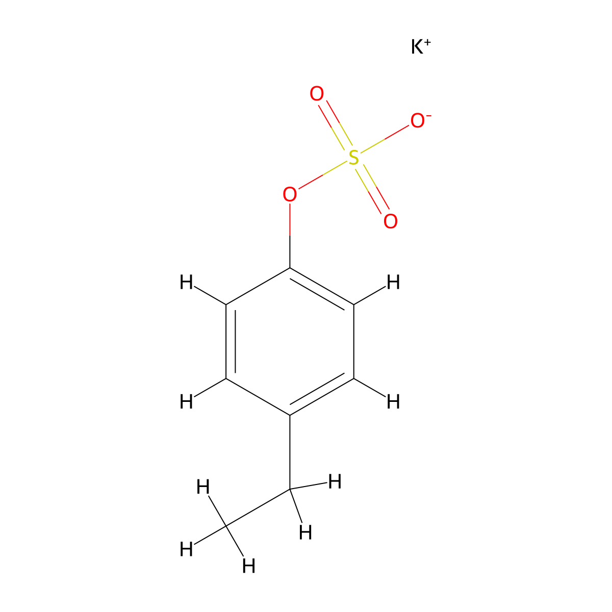 4-Ethylphenyl Sulfate Potassium Salt molecular structure, CAS 1574285-06-5