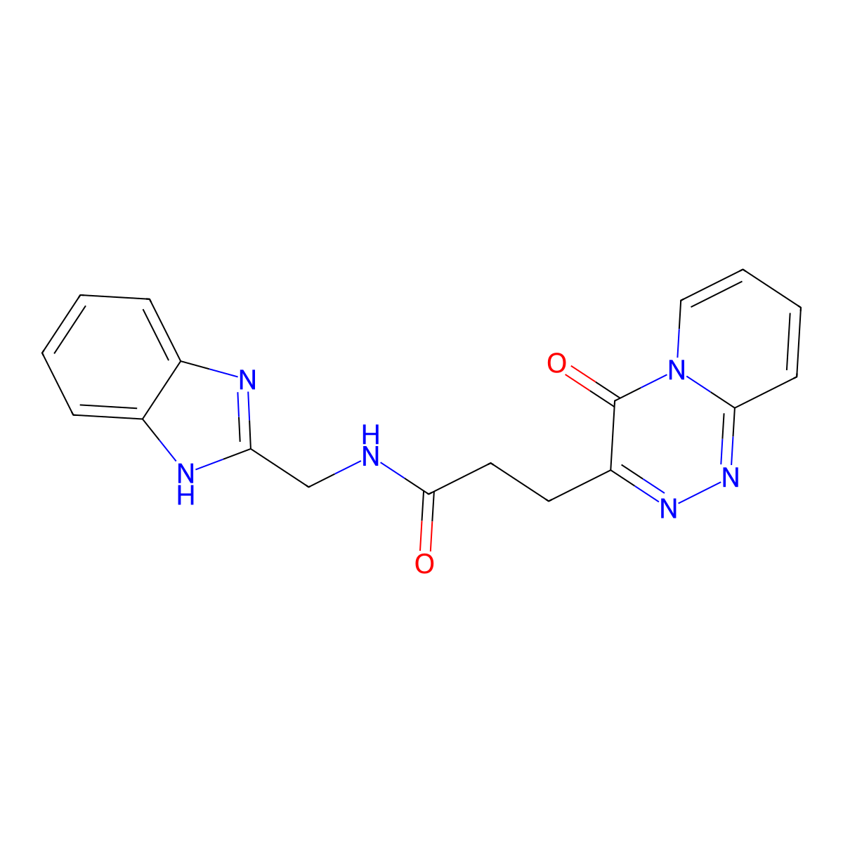 N-(1H-1,3-benzimidazol-2-ylmethyl)-3-(4-oxo-4H-pyrido[2,1-c][1,2,4]triazin-3-yl)propanamide molecular structure, CAS 1574288-20-2