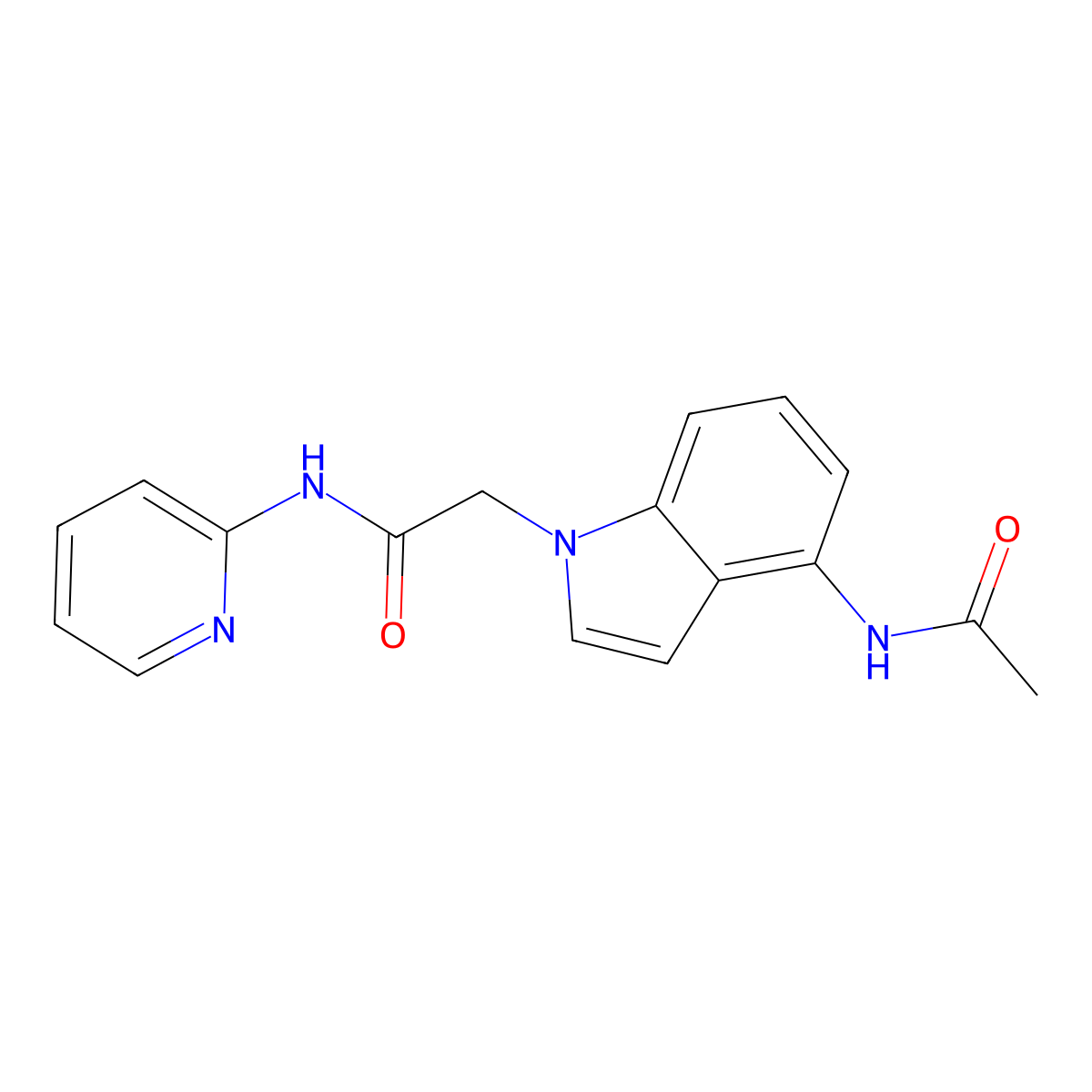 2-[4-(acetylamino)-1H-indol-1-yl]-N-(pyridin-2-yl)acetamide molecular structure, CAS 1574288-30-4