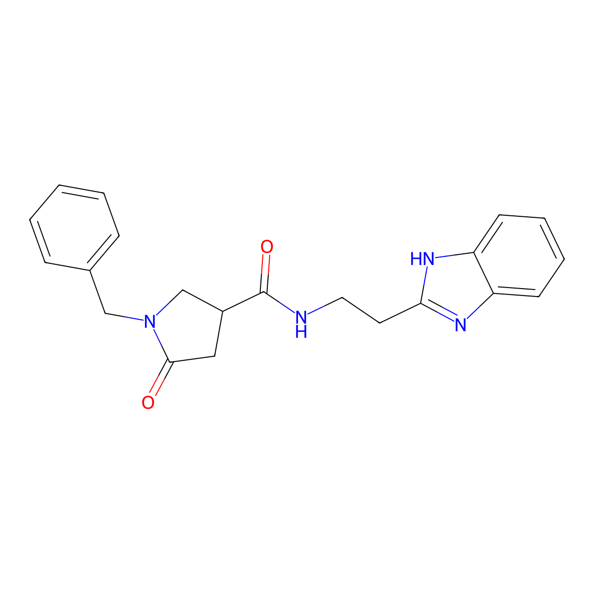 N-[2-(1H-benzimidazol-2-yl)ethyl]-1-benzyl-5-oxopyrrolidine-3-carboxamide molecular structure, CAS 1574288-35-9