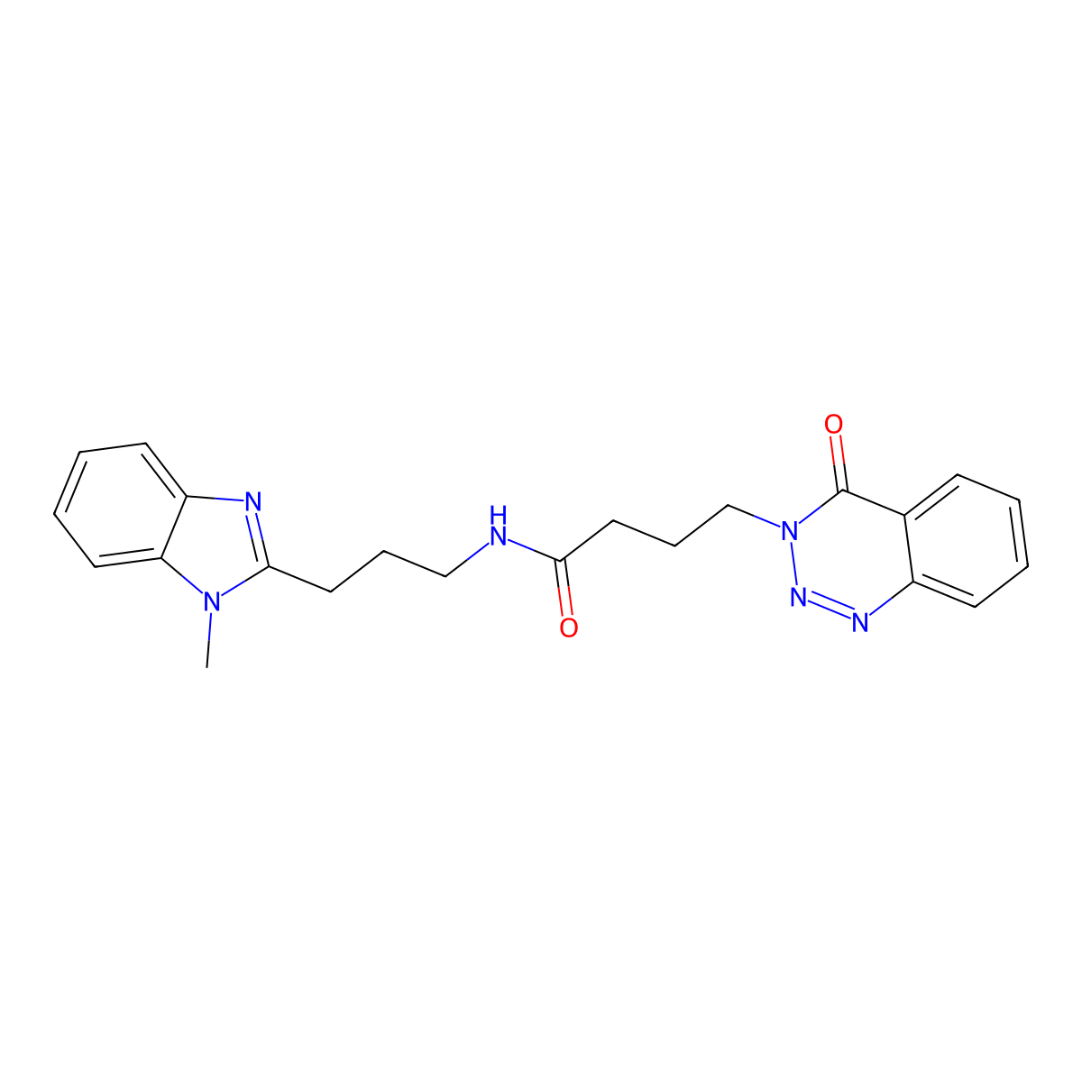 N-[3-(1-methyl-1H-benzimidazol-2-yl)propyl]-4-(4-oxo-1,2,3-benzotriazin-3(4H)-yl)butanamide molecular structure, CAS 1574288-43-9
