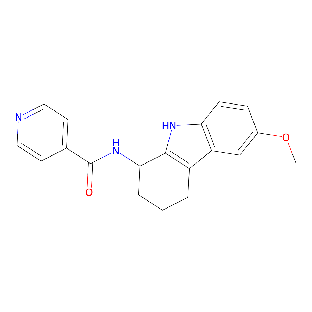 N-(6-methoxy-2,3,4,9-tetrahydro-1H-carbazol-1-yl)pyridine-4-carboxamide molecular structure, CAS 1574288-48-4