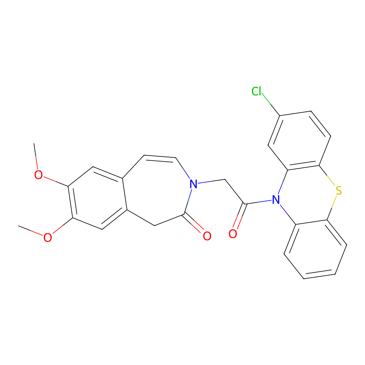 3-[2-(2-chloro-10H-phenothiazin-10-yl)-2-oxoethyl]-7,8-dimethoxy-1,3-dihydro-2H-3-benzazepin-2-one molecular structure, CAS 1574288-99-5