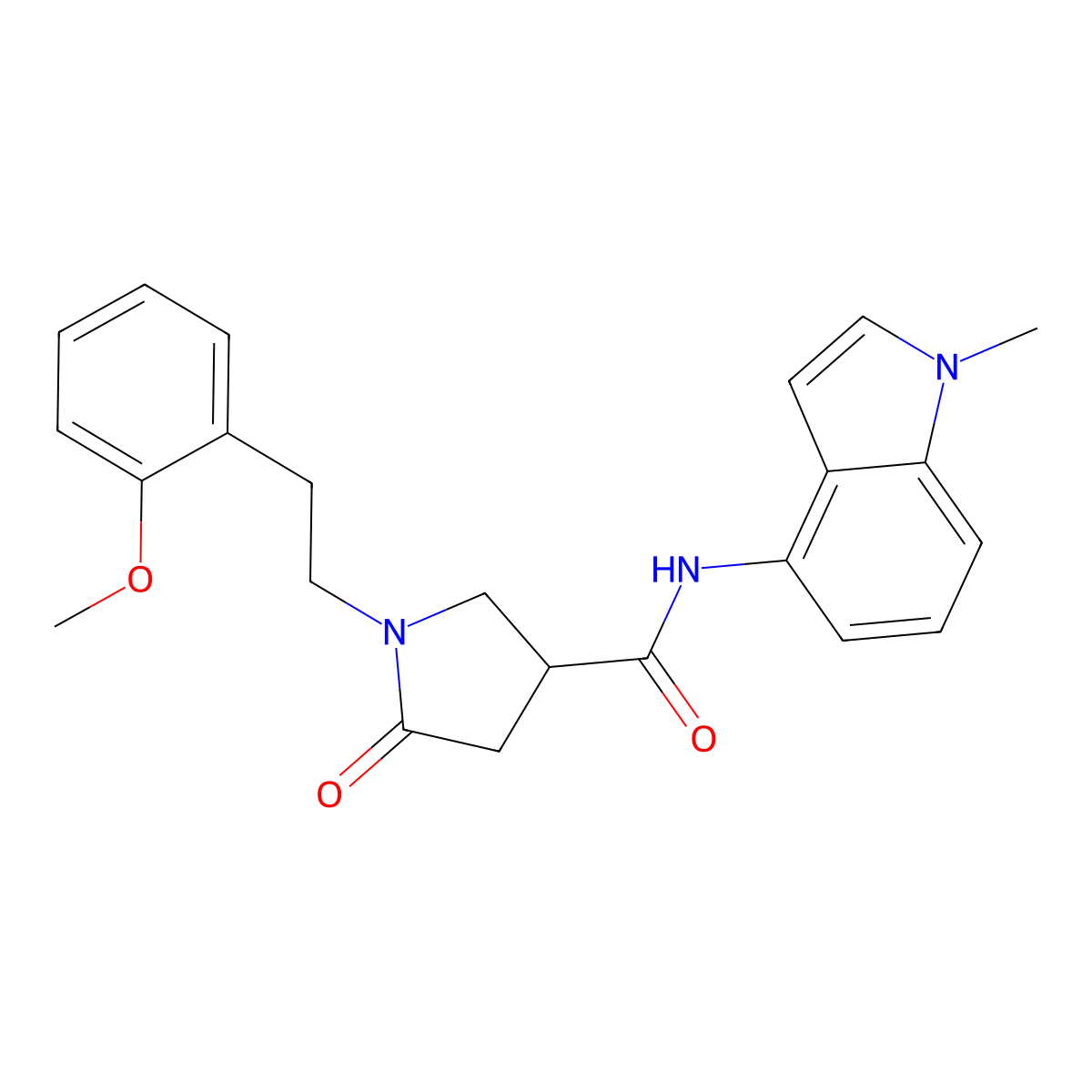 1-[2-(2-methoxyphenyl)ethyl]-N-(1-methyl-1H-indol-4-yl)-5-oxopyrrolidine-3-carboxamide molecular structure, CAS 1574289-67-0