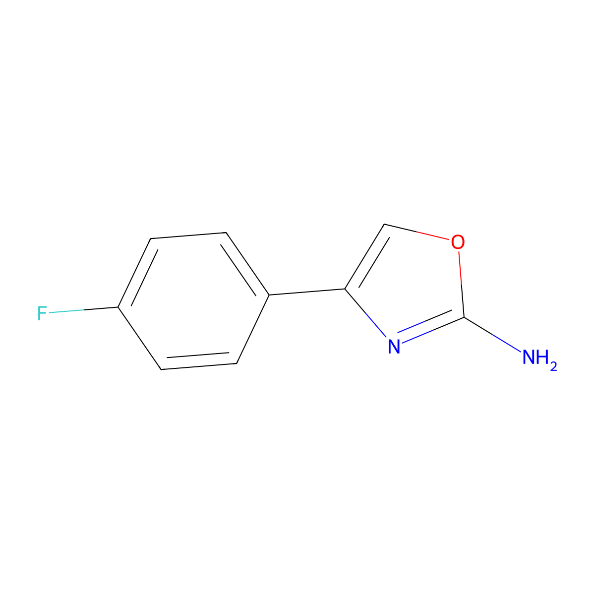 4-(4-Fluoro-phenyl)-oxazol-2-ylamine molecular structure, CAS 157429-08-8