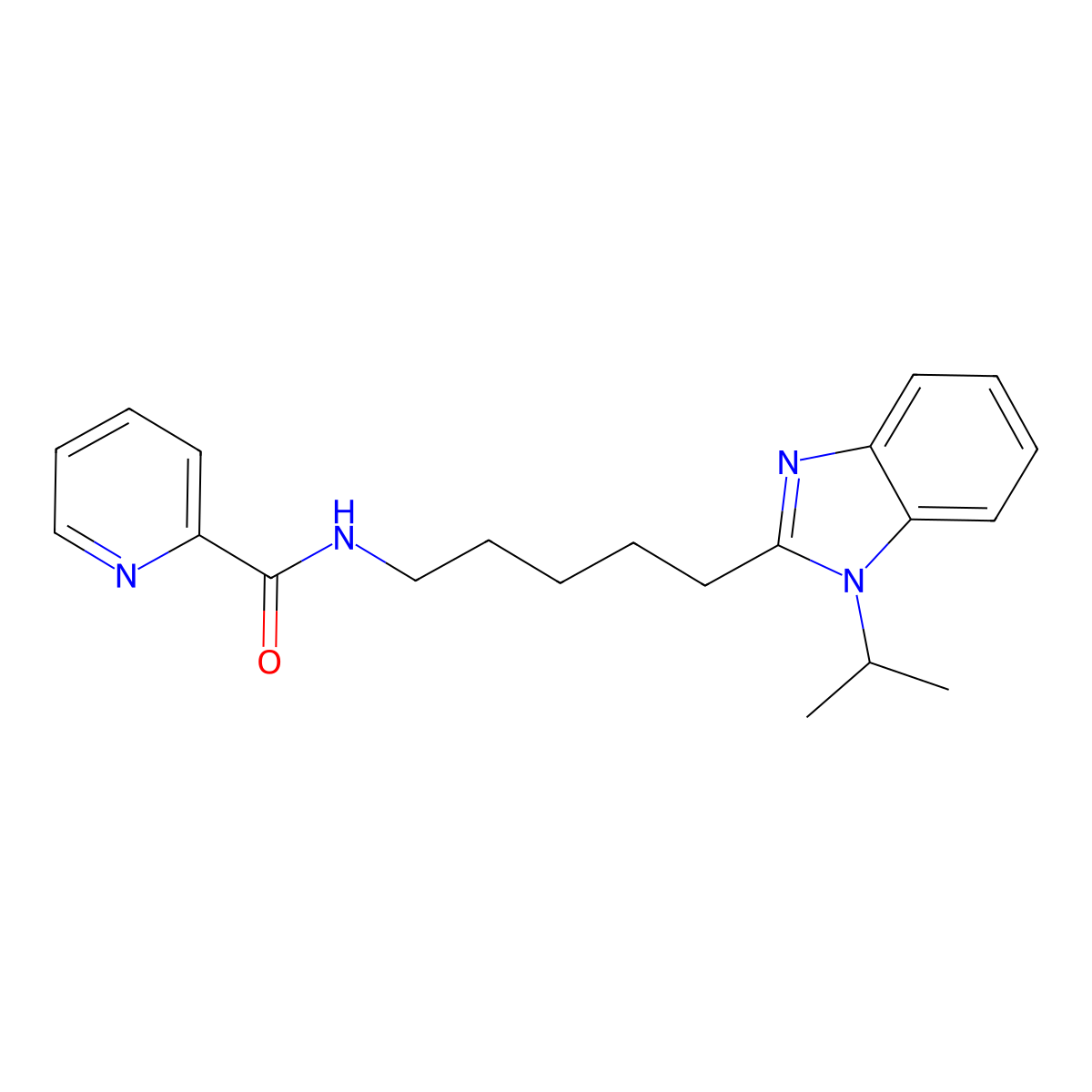 N-{5-[1-(propan-2-yl)-1H-benzimidazol-2-yl]pentyl}pyridine-2-carboxamide molecular structure, CAS 1574290-51-9