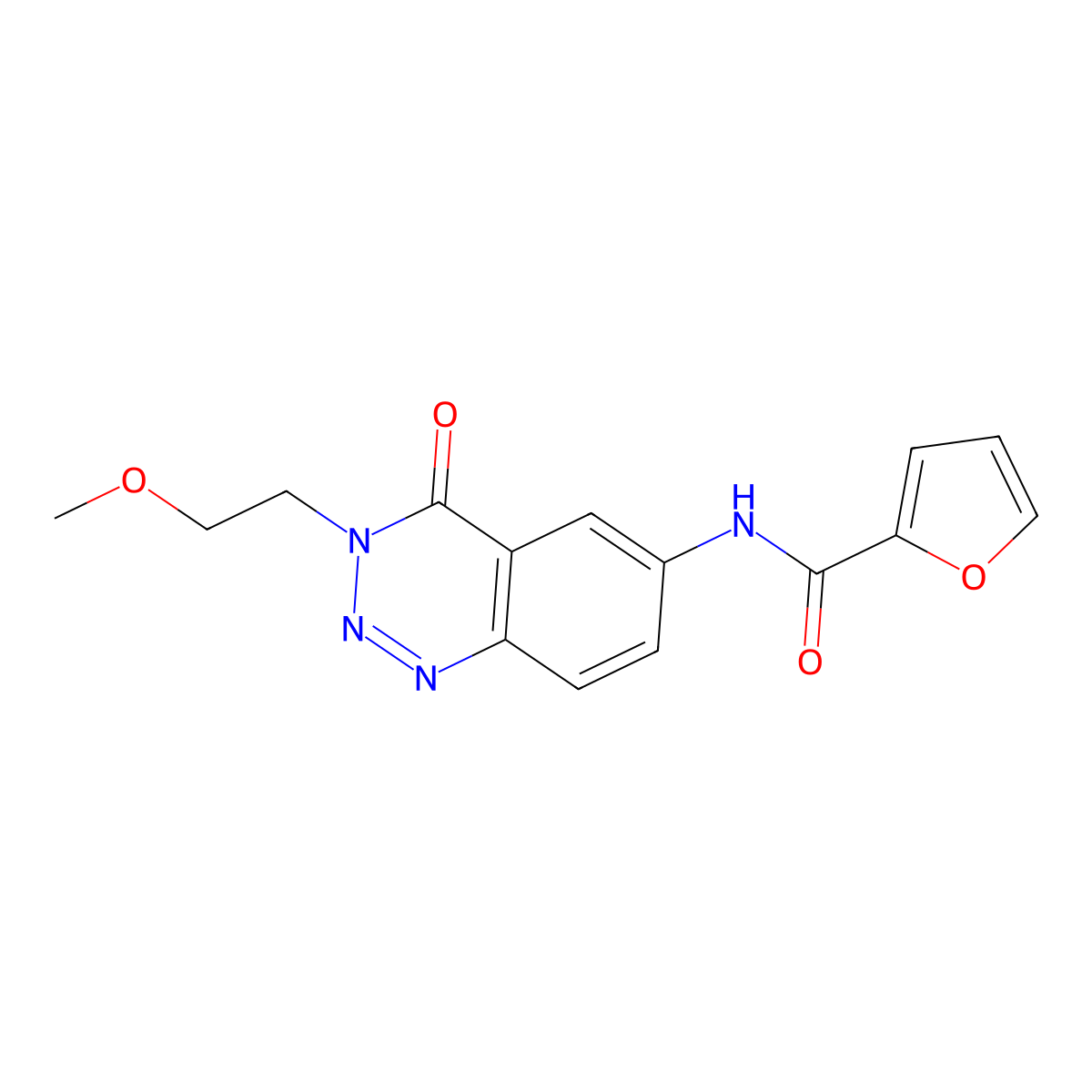 N-[3-(2-methoxyethyl)-4-oxo-3,4-dihydro-1,2,3-benzotriazin-6-yl]furan-2-carboxamide molecular structure, CAS 1574290-92-8