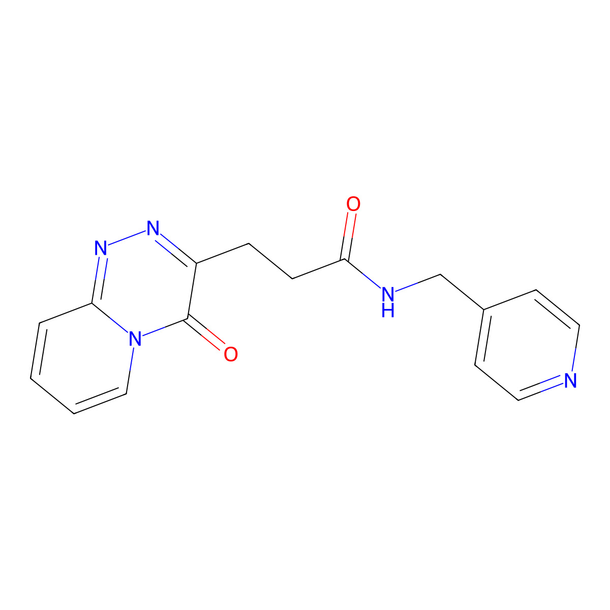 3-(4-oxo-4H-pyrido[2,1-c][1,2,4]triazin-3-yl)-N-(4-pyridylmethyl)propanamide molecular structure, CAS 1574290-96-2