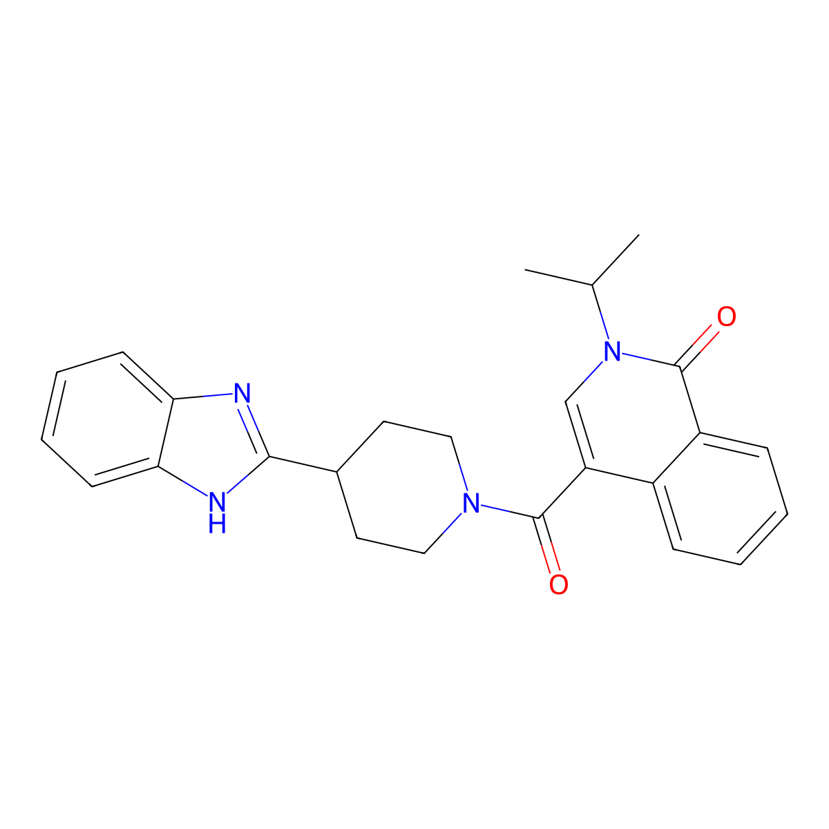 4-{[4-(1H-benzimidazol-2-yl)piperidin-1-yl]carbonyl}-2-(propan-2-yl)isoquinolin-1(2H)-one molecular structure, CAS 1574291-82-9