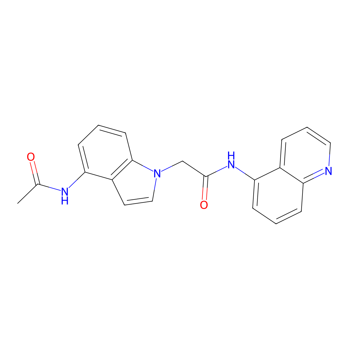 2-[4-(acetylamino)-1H-indol-1-yl]-N-(quinolin-5-yl)acetamide molecular structure, CAS 1574292-27-5