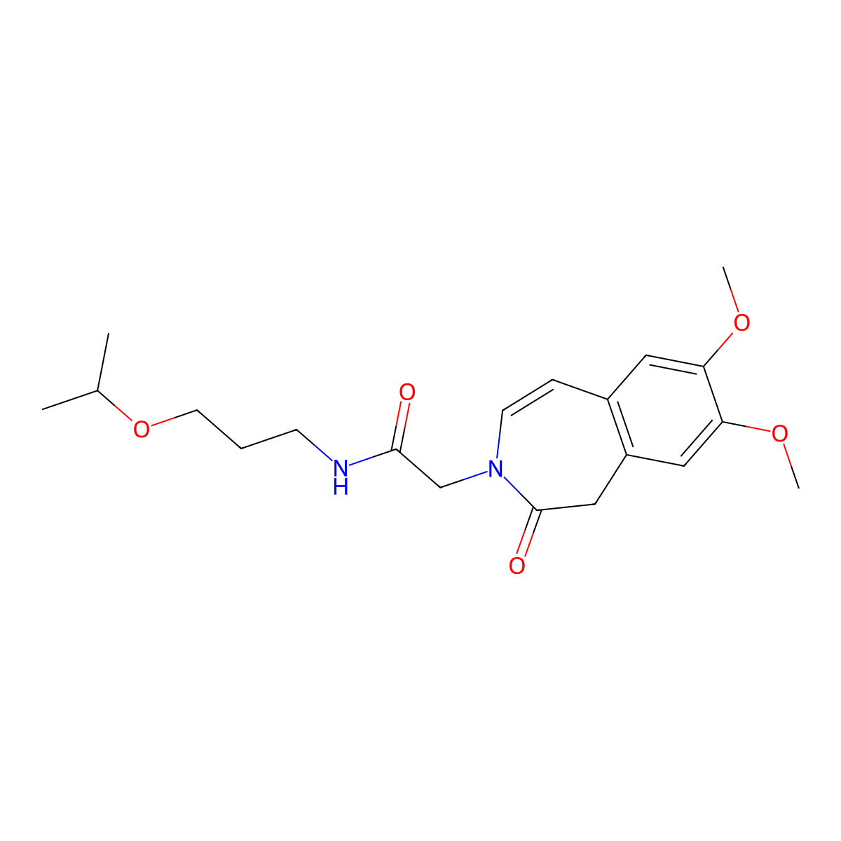 2-(7,8-dimethoxy-2-oxo-1,2-dihydro-3H-3-benzazepin-3-yl)-N-[3-(propan-2-yloxy)propyl]acetamide molecular structure, CAS 1574292-46-8