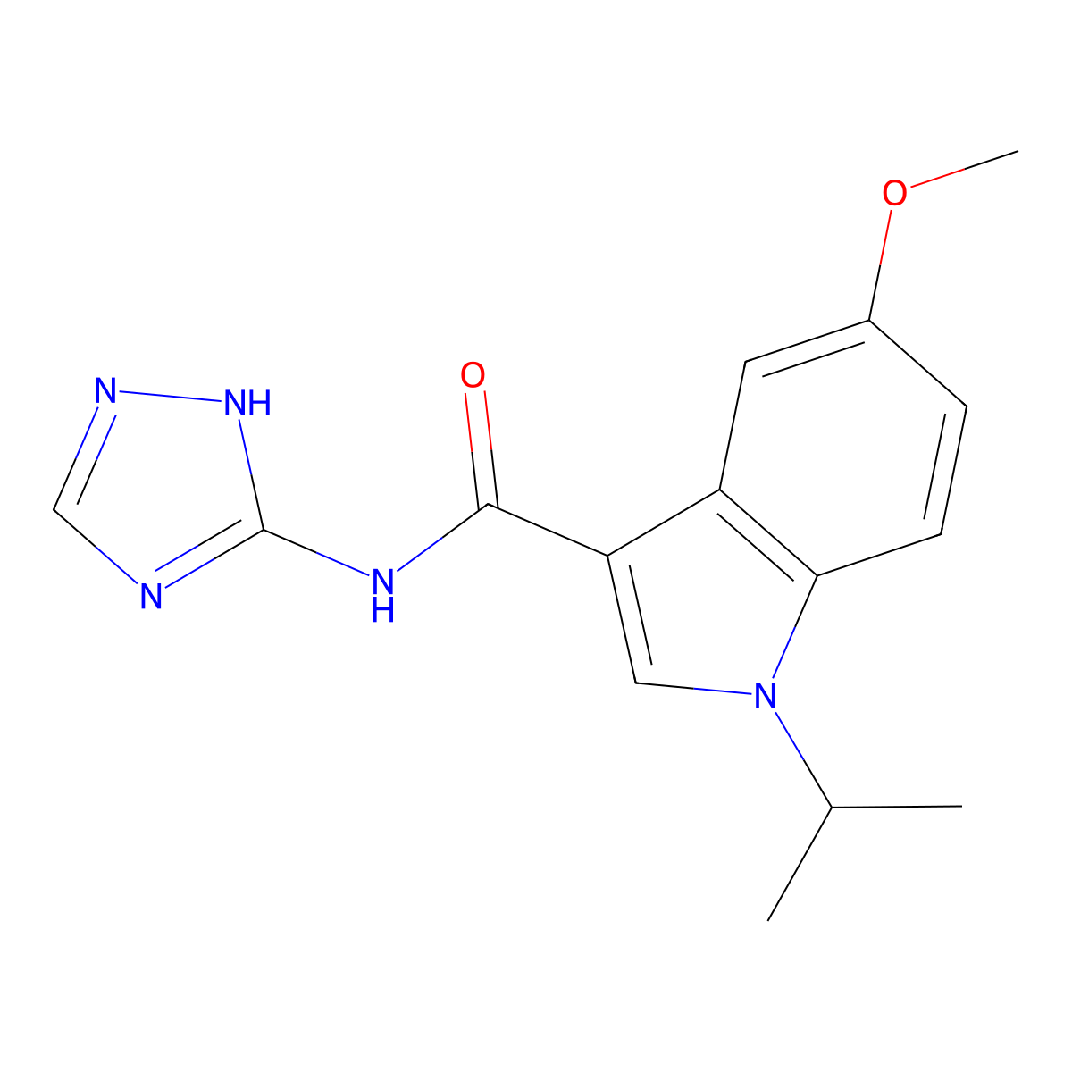 5-methoxy-1-(propan-2-yl)-N-(4H-1,2,4-triazol-3-yl)-1H-indole-3-carboxamide molecular structure, CAS 1574292-77-5