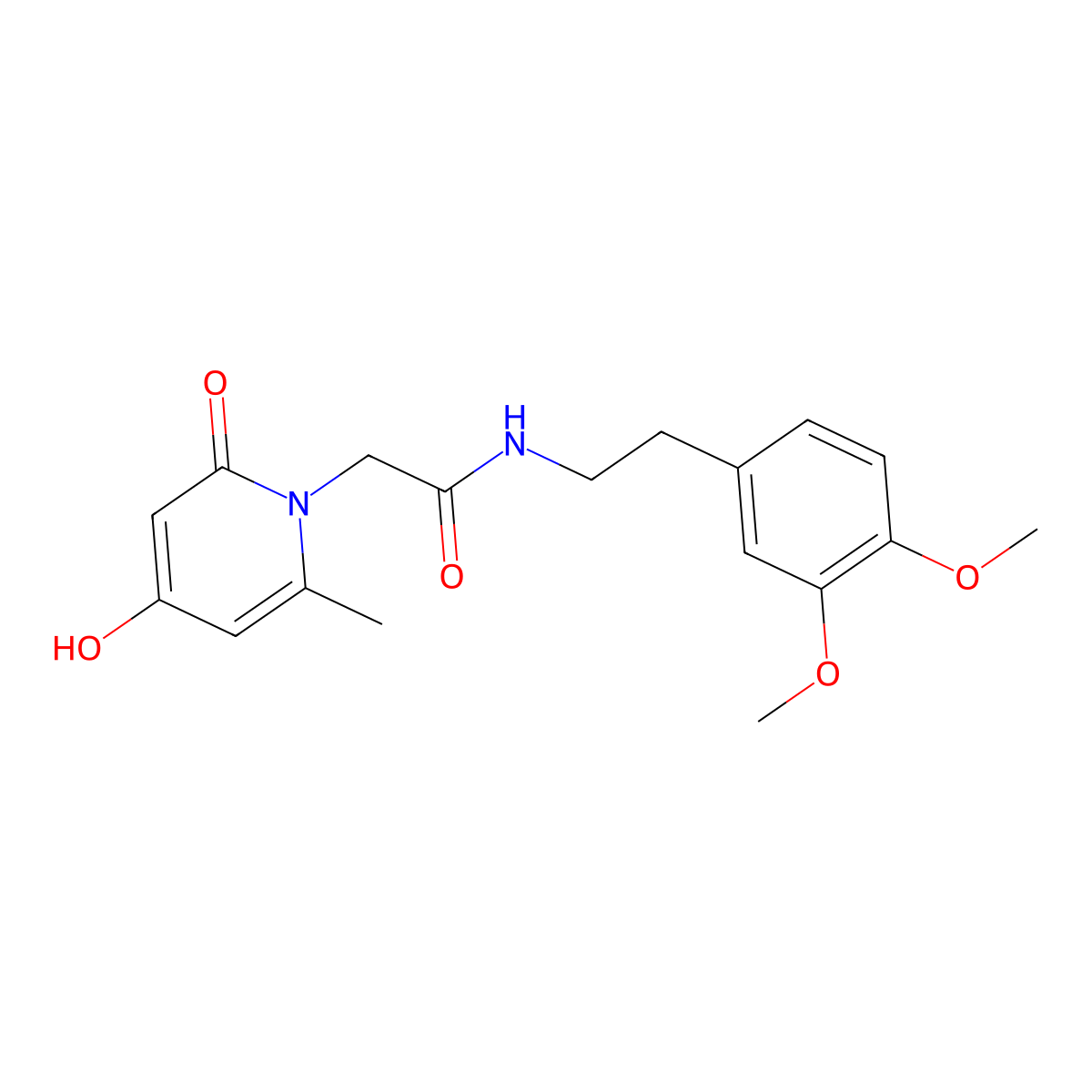 N-[2-(3,4-dimethoxyphenyl)ethyl]-2-(4-hydroxy-6-methyl-2-oxopyridin-1(2H)-yl)acetamide molecular structure, CAS 1574292-90-2