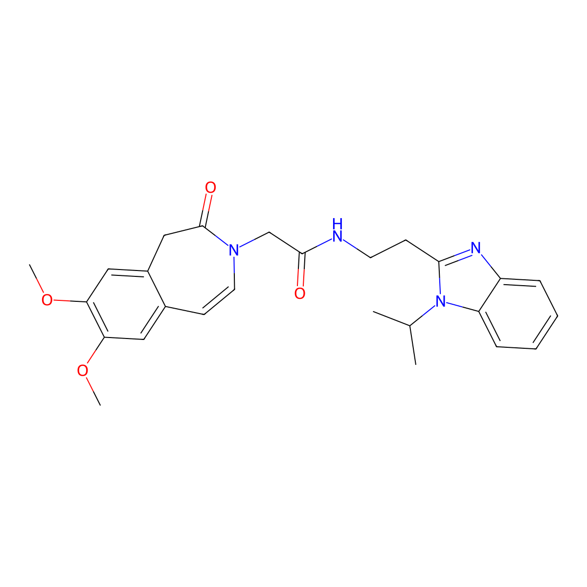 2-(7,8-dimethoxy-2-oxo-1,2-dihydro-3H-3-benzazepin-3-yl)-N-{2-[1-(propan-2-yl)-1H-benzimidazol-2-yl]ethyl}acetamide molecular structure, CAS 1574293-31-4