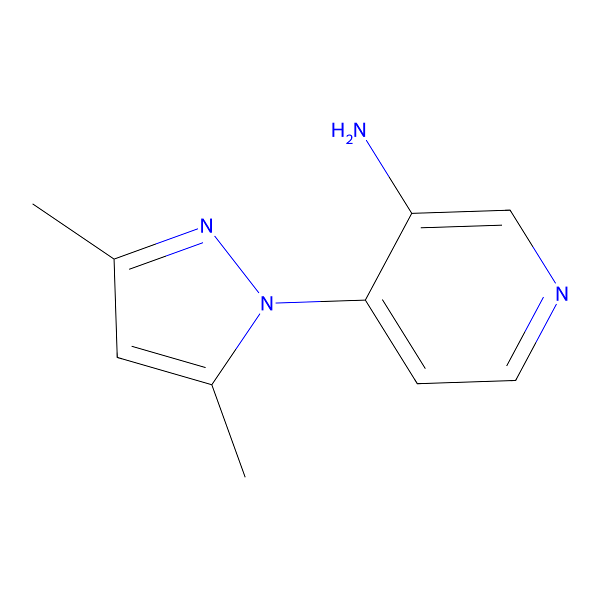 4-(3,5-dimethyl-1H-pyrazol-1-yl)pyridin-3-amine molecular structure, CAS 1574293-66-5