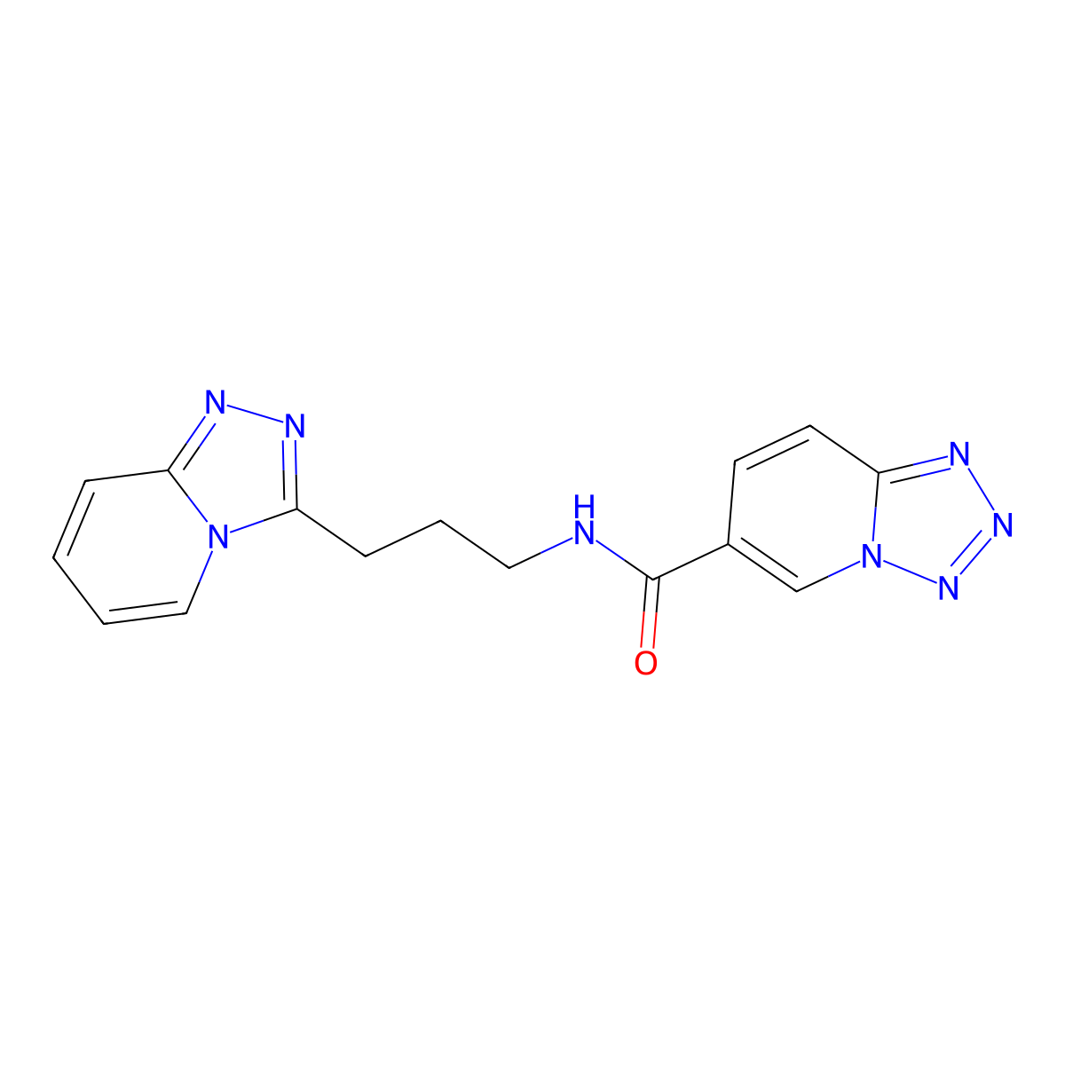 N-[3-([1,2,4]triazolo[4,3-a]pyridin-3-yl)propyl]tetrazolo[1,5-a]pyridine-6-carboxamide molecular structure, CAS 1574293-94-9