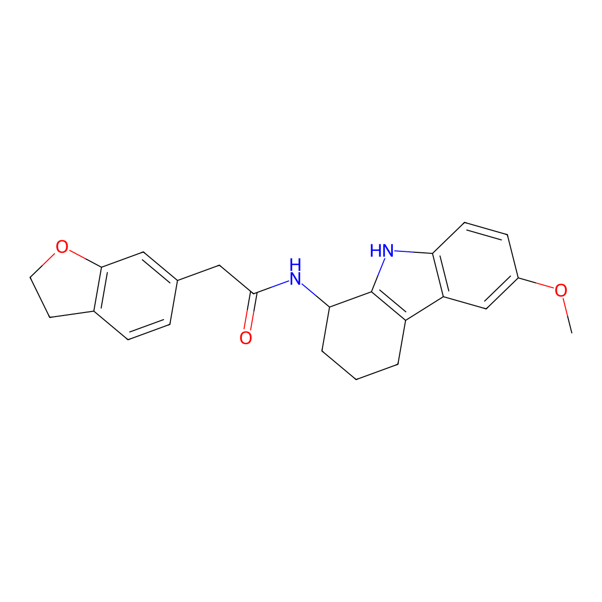 2-(2,3-dihydro-1-benzofuran-6-yl)-N-(6-methoxy-2,3,4,9-tetrahydro-1H-carbazol-1-yl)acetamide molecular structure, CAS 1574294-29-3
