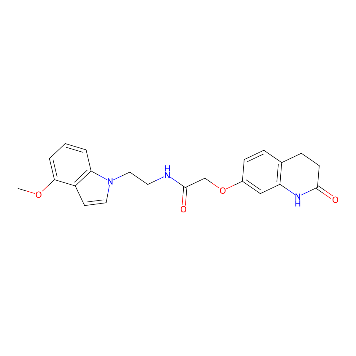 2-[(2-hydroxy-3,4-dihydroquinolin-7-yl)oxy]-N-[2-(4-methoxy-1H-indol-1-yl)ethyl]acetamide molecular structure, CAS 1574294-73-7