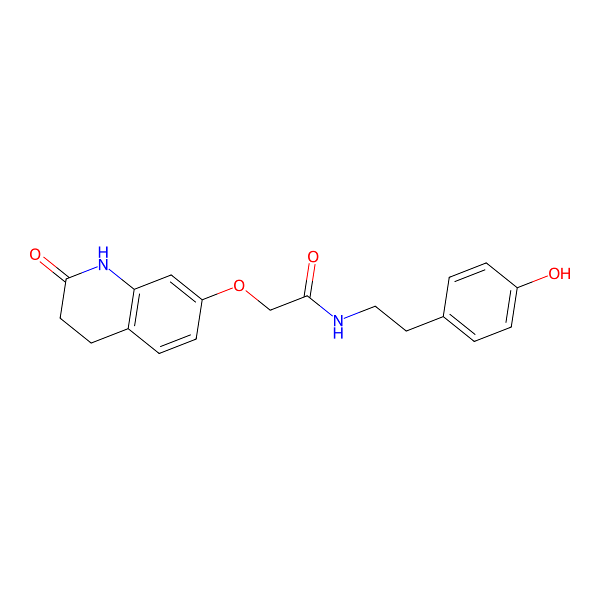 2-[(2-hydroxy-3,4-dihydroquinolin-7-yl)oxy]-N-[2-(4-hydroxyphenyl)ethyl]acetamide molecular structure, CAS 1574294-83-9