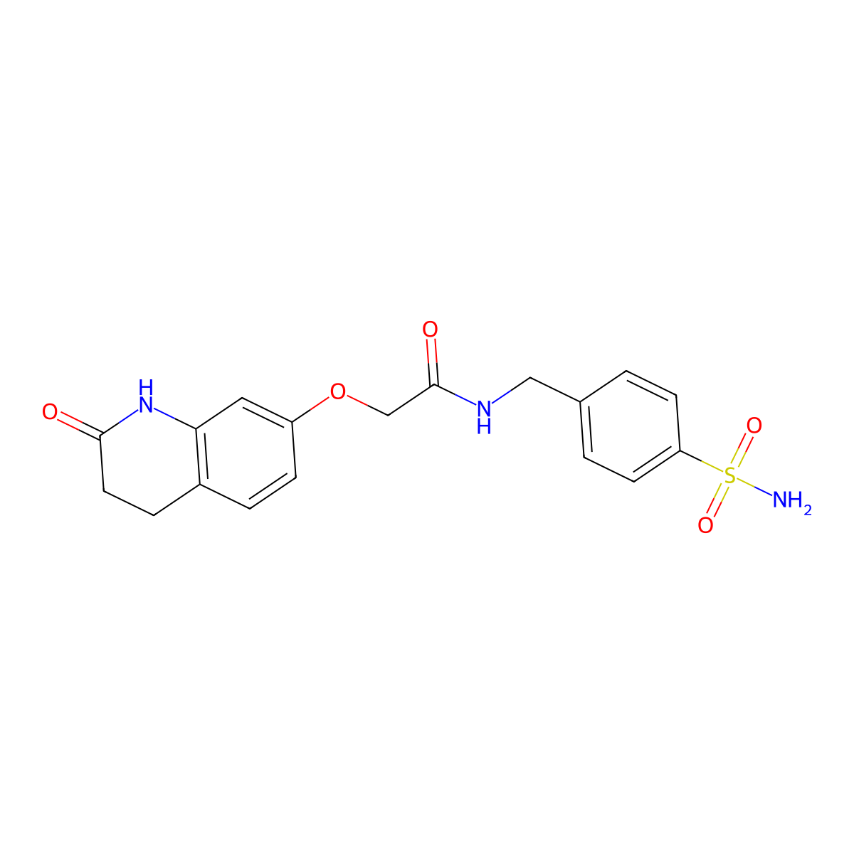 2-[(2-hydroxy-3,4-dihydroquinolin-7-yl)oxy]-N-(4-sulfamoylbenzyl)acetamide molecular structure, CAS 1574294-88-4
