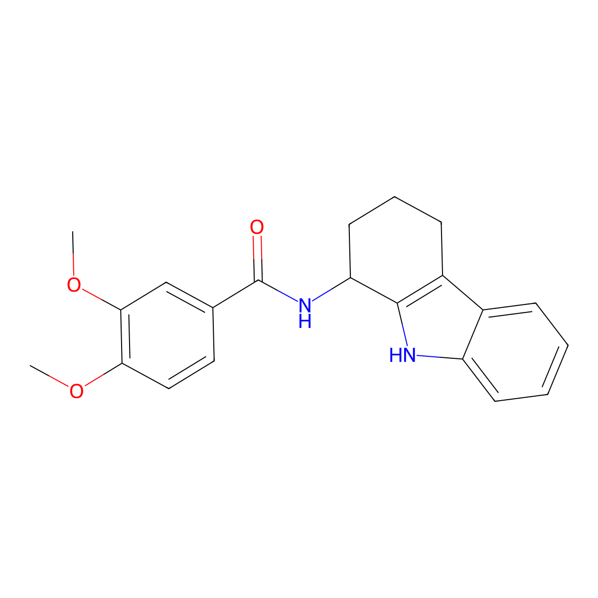 3,4-dimethoxy-N-(2,3,4,9-tetrahydro-1H-carbazol-1-yl)benzamide molecular structure, CAS 1574295-21-8