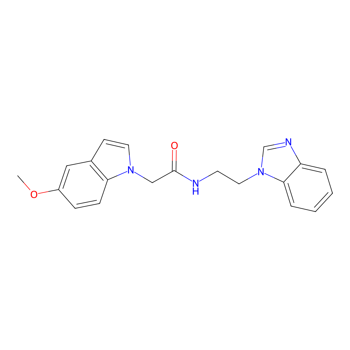 N-[2-(1H-benzimidazol-1-yl)ethyl]-2-(5-methoxy-1H-indol-1-yl)acetamide molecular structure, CAS 1574295-70-7