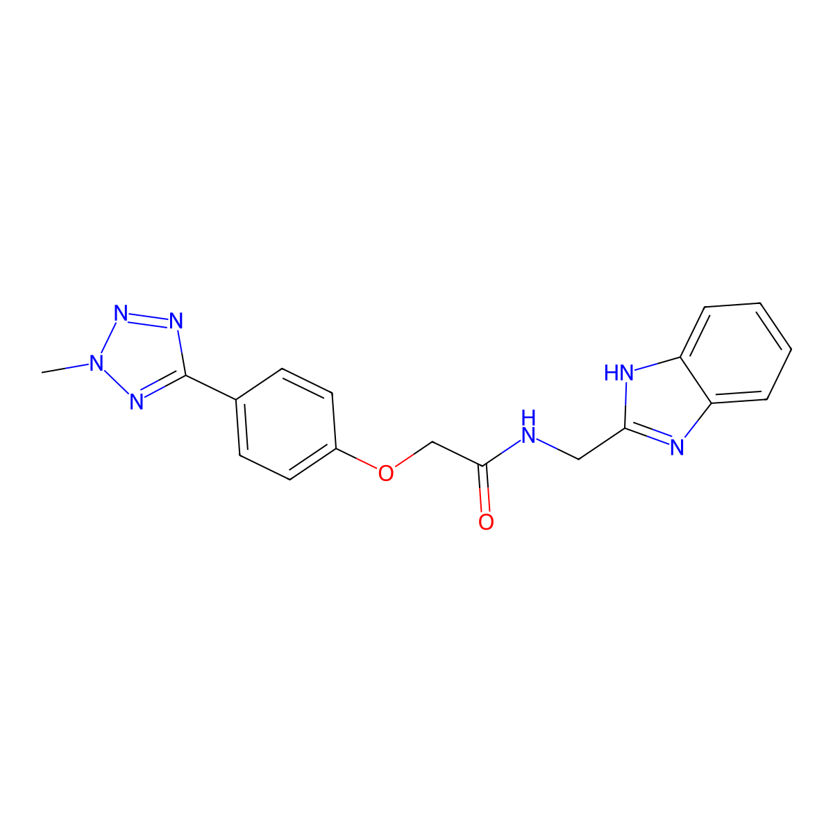 N-(1H-benzimidazol-2-ylmethyl)-2-[4-(2-methyl-2H-tetrazol-5-yl)phenoxy]acetamide molecular structure, CAS 1574295-85-4