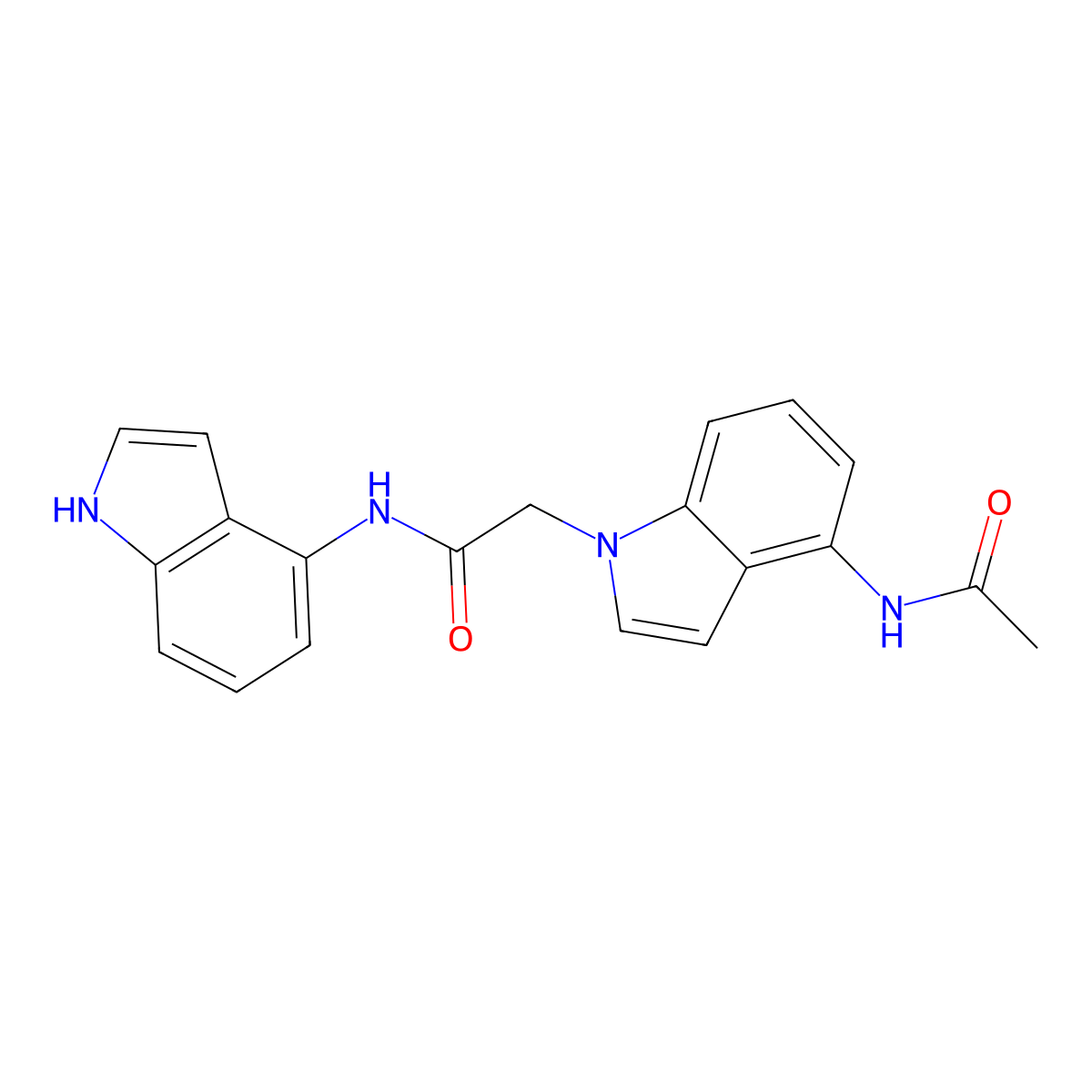 2-[4-(acetylamino)-1H-indol-1-yl]-N-(1H-indol-4-yl)acetamide molecular structure, CAS 1574295-93-4