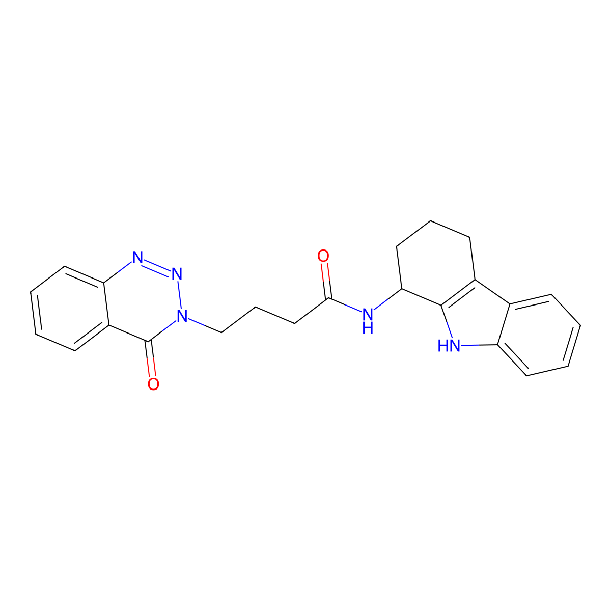 4-(4-oxo-1,2,3-benzotriazin-3(4H)-yl)-N-(2,3,4,9-tetrahydro-1H-carbazol-1-yl)butanamide molecular structure, CAS 1574295-98-9