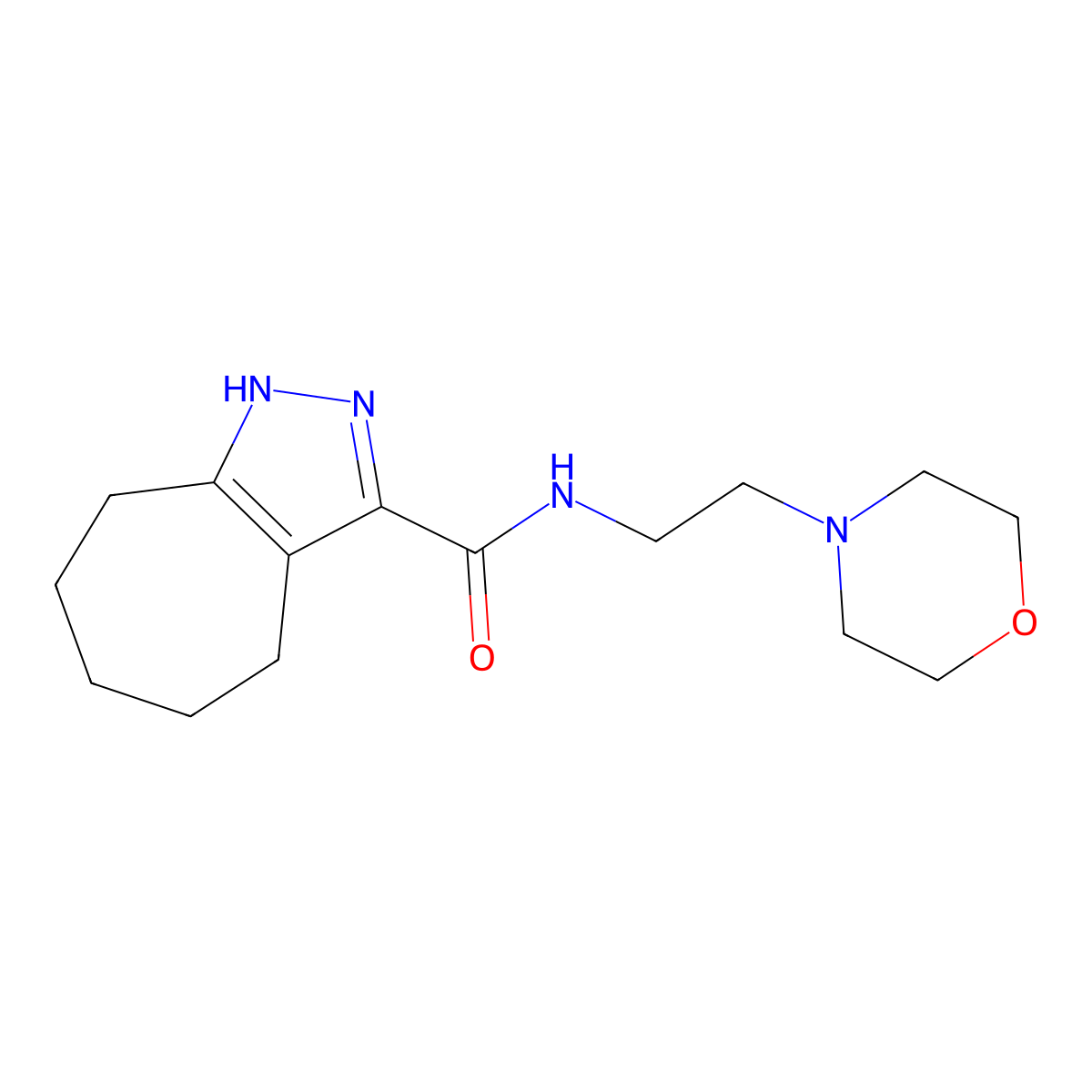 N-[2-(morpholin-4-yl)ethyl]-2,4,5,6,7,8-hexahydrocyclohepta[c]pyrazole-3-carboxamide molecular structure, CAS 1574296-10-8